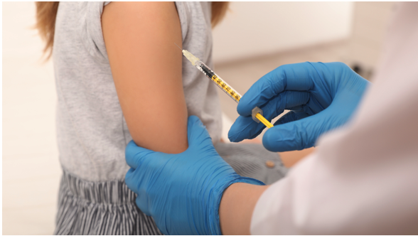 Patient receiving an allergy shot from a Village Medical provider